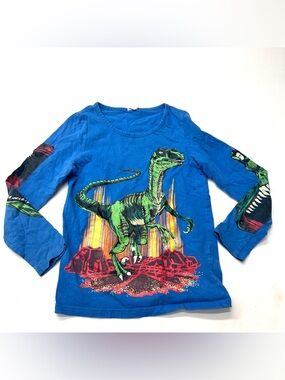Hearthsong Blue Dinosaur Chomposaurus Velociraptor Shirt Glow In The Dark